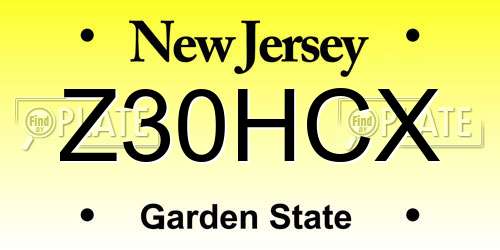 Z30HCX New Jersey License Plate