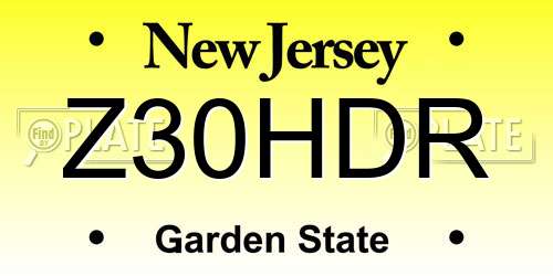 Z30HDR New Jersey License Plate