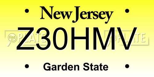 Z30HMV New Jersey License Plate