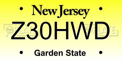 Z30HWD New Jersey License Plate