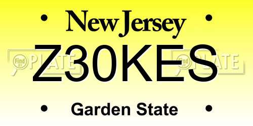 Z30KES New Jersey License Plate