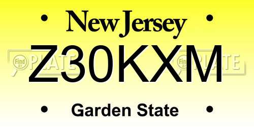 Z30KXM New Jersey License Plate
