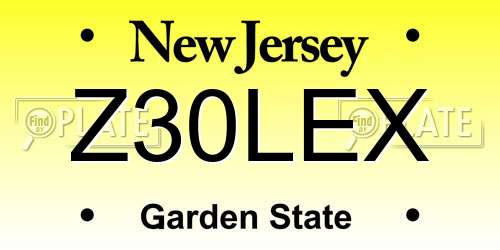 Z30LEX New Jersey License Plate