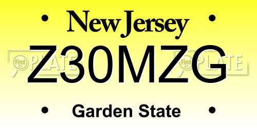Z30MZG New Jersey License Plate