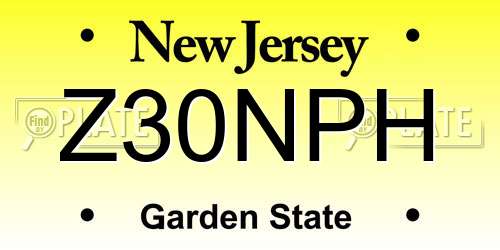 Z30NPH New Jersey License Plate