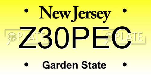Z30PEC New Jersey License Plate