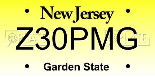 Z30PMG New Jersey License Plate