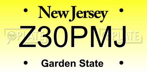 Z30PMJ New Jersey License Plate