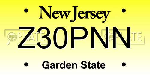 Z30PNN New Jersey License Plate