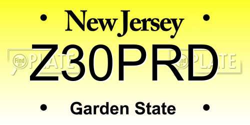 Z30PRD New Jersey License Plate