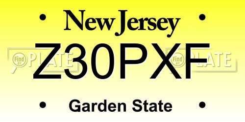 Z30PXF New Jersey License Plate