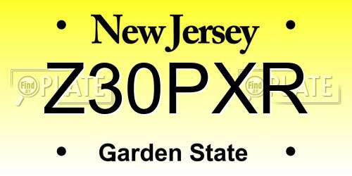 Z30PXR New Jersey License Plate