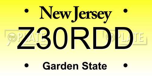 Z30RDD New Jersey License Plate