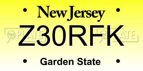 Z30RFK New Jersey License Plate