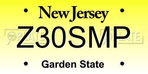 Z30SMP New Jersey License Plate