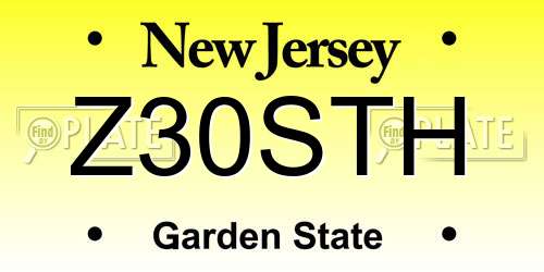 Z30STH New Jersey License Plate