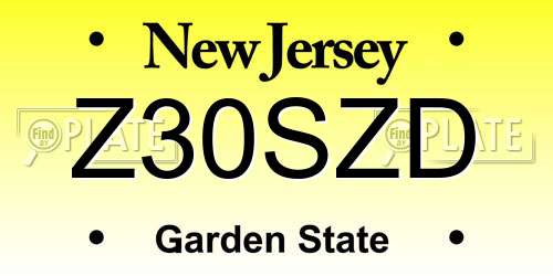 Z30SZD New Jersey License Plate