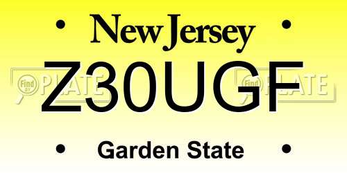 Z30UGF New Jersey License Plate