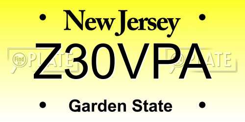 Z30VPA New Jersey License Plate