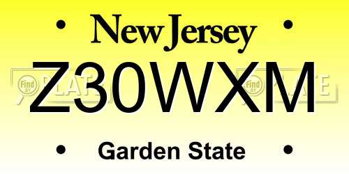 Z30WXM New Jersey License Plate