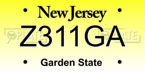 Z311GA New Jersey License Plate
