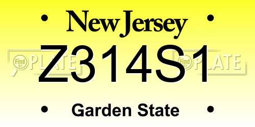 Z314S1 New Jersey License Plate