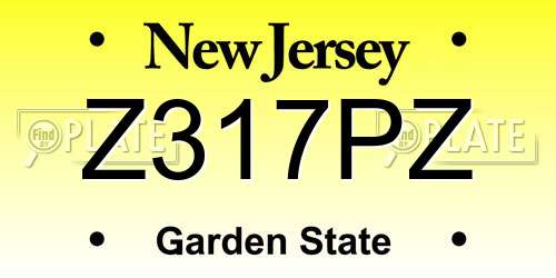 Z317PZ New Jersey License Plate