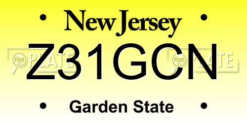 Z31GCN New Jersey License Plate