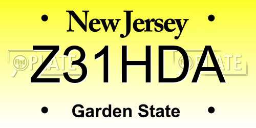 Z31HDA New Jersey License Plate