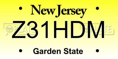 Z31HDM New Jersey License Plate