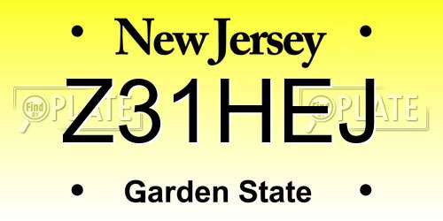 Z31HEJ New Jersey License Plate