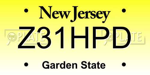Z31HPD New Jersey License Plate