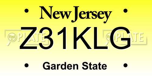 Z31KLG New Jersey License Plate
