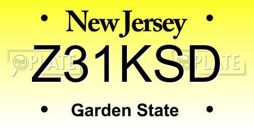 Z31KSD New Jersey License Plate
