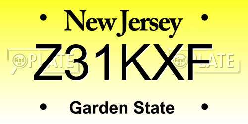 Z31KXF New Jersey License Plate