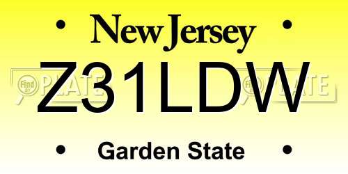 Z31LDW New Jersey License Plate