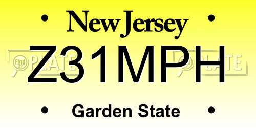 Z31MPH New Jersey License Plate