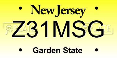 Z31MSG New Jersey License Plate