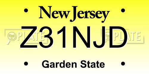 Z31NJD New Jersey License Plate