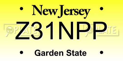 Z31NPP New Jersey License Plate