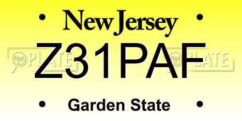 Z31PAF New Jersey License Plate