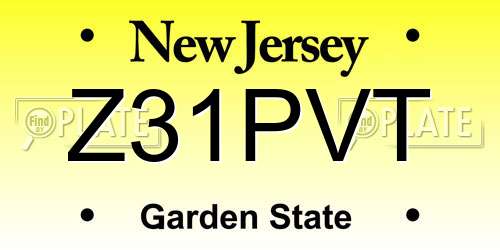 Z31PVT New Jersey License Plate
