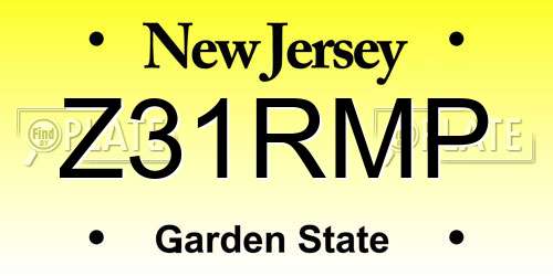Z31RMP New Jersey License Plate