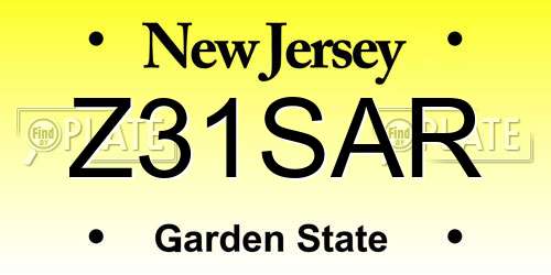 Z31SAR New Jersey License Plate