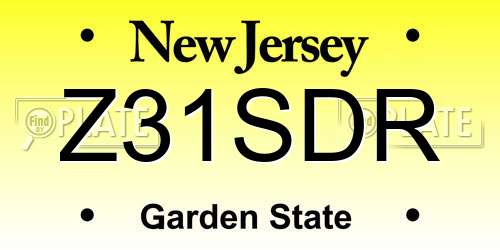 Z31SDR New Jersey License Plate