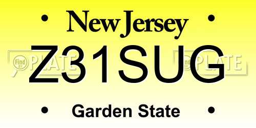 Z31SUG New Jersey License Plate