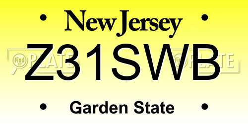 Z31SWB New Jersey License Plate