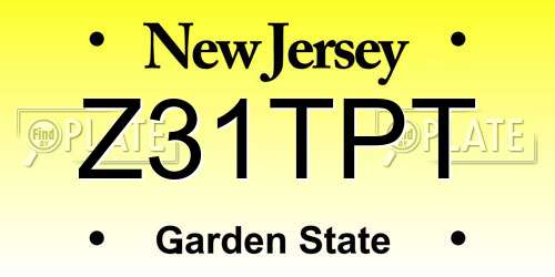 Z31TPT New Jersey License Plate
