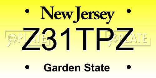 Z31TPZ New Jersey License Plate