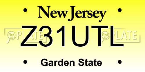 Z31UTL New Jersey License Plate